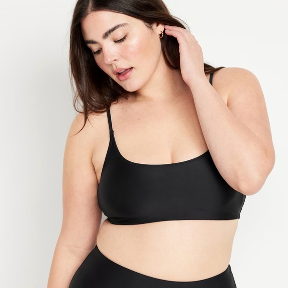 NWT OLD NAVY Scoop-Neck Bikini Swim Top Color: Black SIZE MEDIUM - Picture 5 of 9